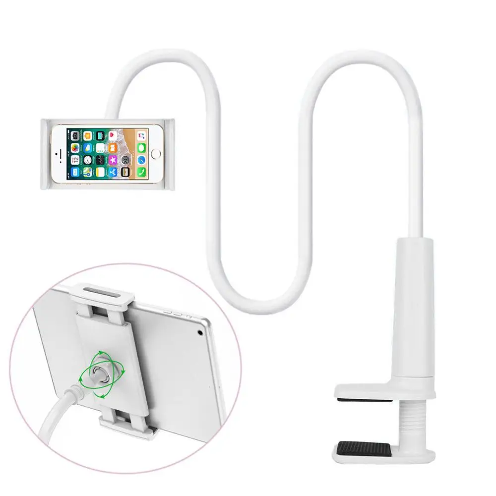  360 Gooseneck Table Bed Clamp Stand Holder Mount For iPad Tablet Flexible Arm