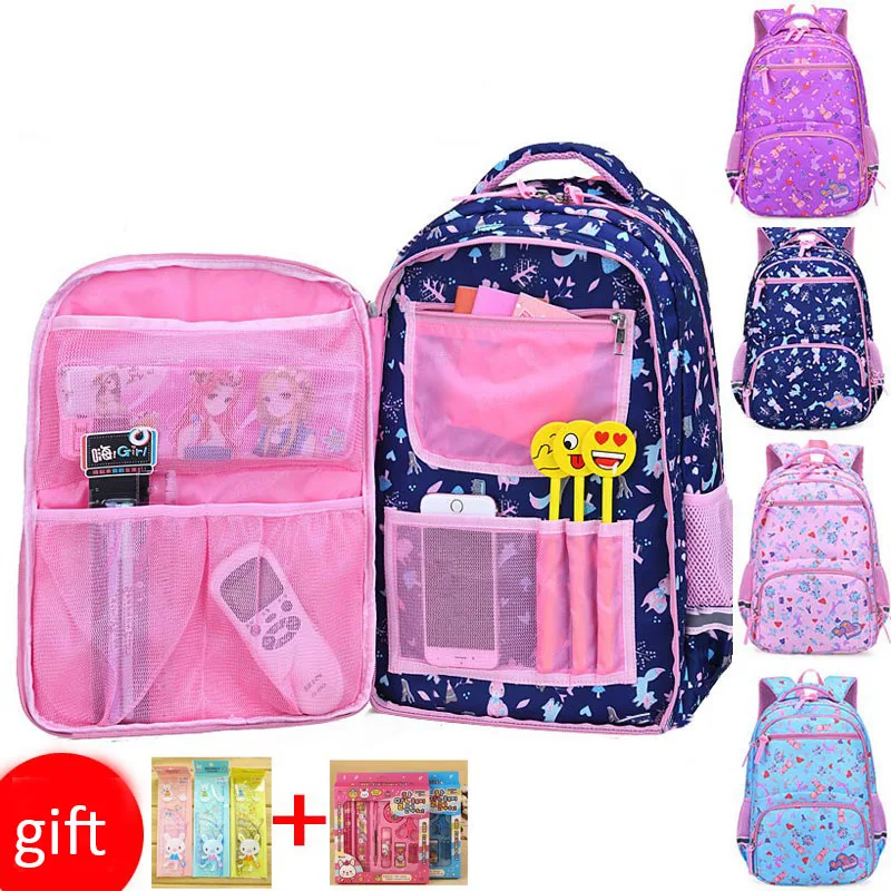 

Raged Sheep Pupils Backpack Girls Double Shoulder Bags Grade1-6 Refrigerator Side Door Princess's Portable bags Back To School