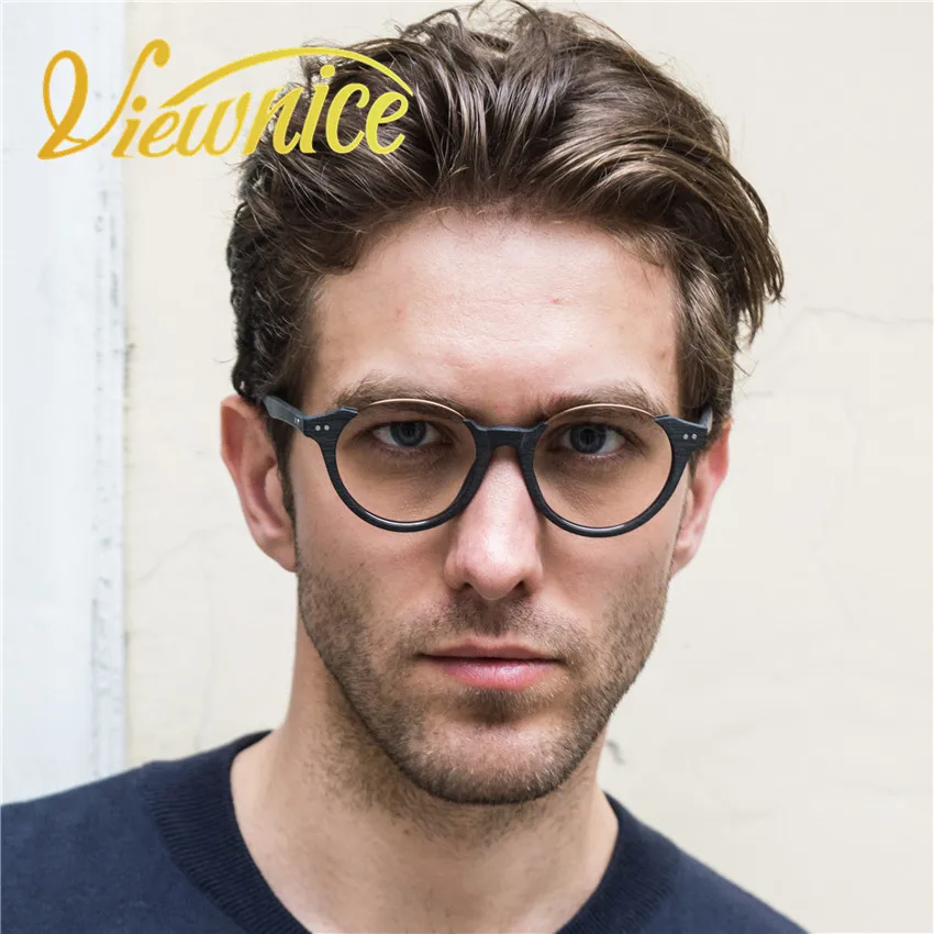 

2018 Fashion New Armazones Opticos Mujer Glasses Frame GoggleMen Women Retro Eyeglasses Wood Frame Brand Design Half Metal Wrap