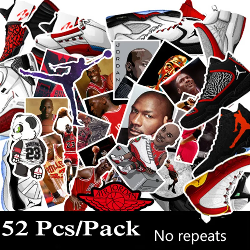 

NEW 30-52Pcs/Lot Basketball Stars Club Car Laptop Trunk Skateboard Guitar Bicycle Decal Car-Styling Graffiti Waterproof Sticker