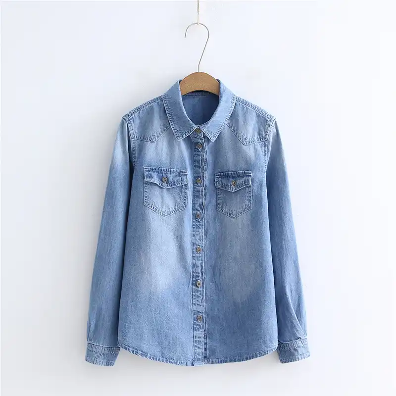 denim plus size shirts
