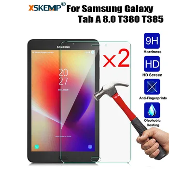 

XSKEMP 2Pcs/Lot 9H Tablet Tempered Glass For Samsung Galaxy Tab A 8.0 T380 T385 2017 Shockproof Toughened Screen Protector Film