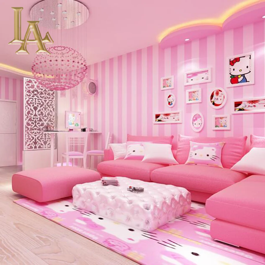 Toko Online Cozy Ruang Anak Anak Biru Pink Striped Desain