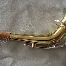 Alto Eb для саксофона на шею Золотой корпус+ ключи с серебристым напылением