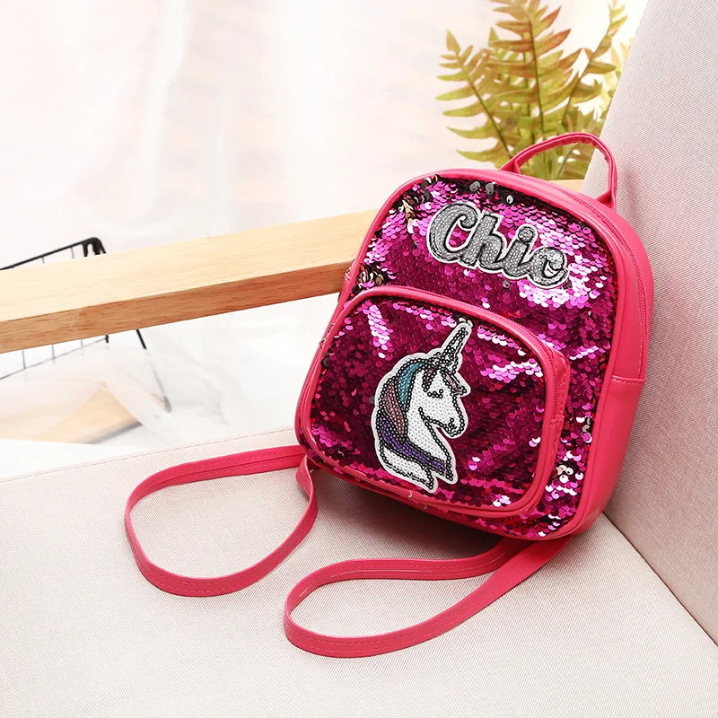 

2019 New Mini laser kids bag Sequin school bags PU children's backpack holographic school backpack for girls mochila escolar