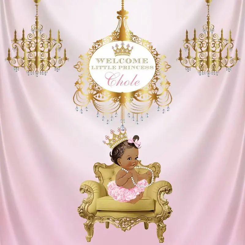 Sensfun baby shower фото фон Добро пожаловать маленькая принцесса фотография розовый и