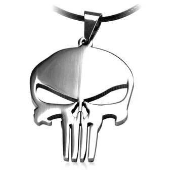 

New Fashion Personality Charm Woman, Men's Jewelry Superhero Punishment Skull Dark Knight High-quality Stainless Steel Necklace