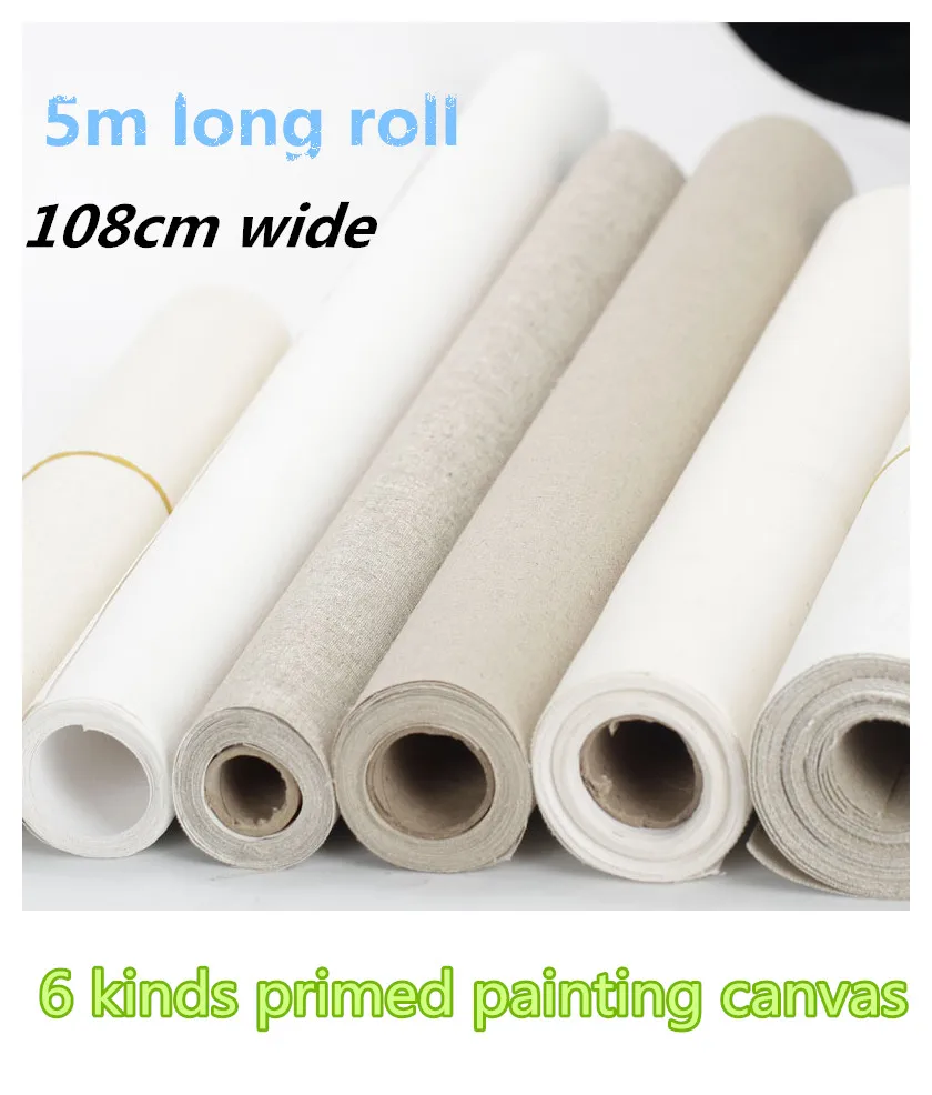1.08m *5m roll Wholesale painting canvas roll.Artist blank painting canvas,hot  sale oil painting canvas.Pure cotton canvas roll - AliExpress