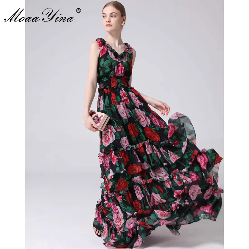 MoaaYina Fashion Designer Runway Dress Summer