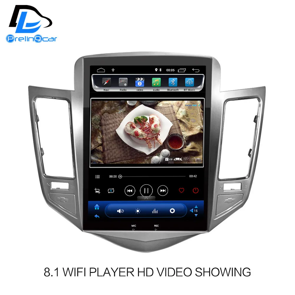 Excellent android 9.0 4G LTE car gps multimedia stereo radio player for chevrolet cruze 2011-2013 years vetical player navigation system 0