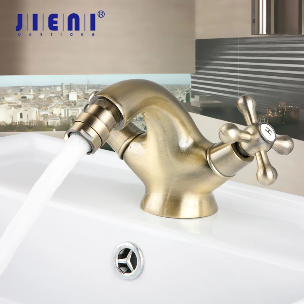 Antique Inspired Solid Brass Bidet Faucet Polished Brass Finish
