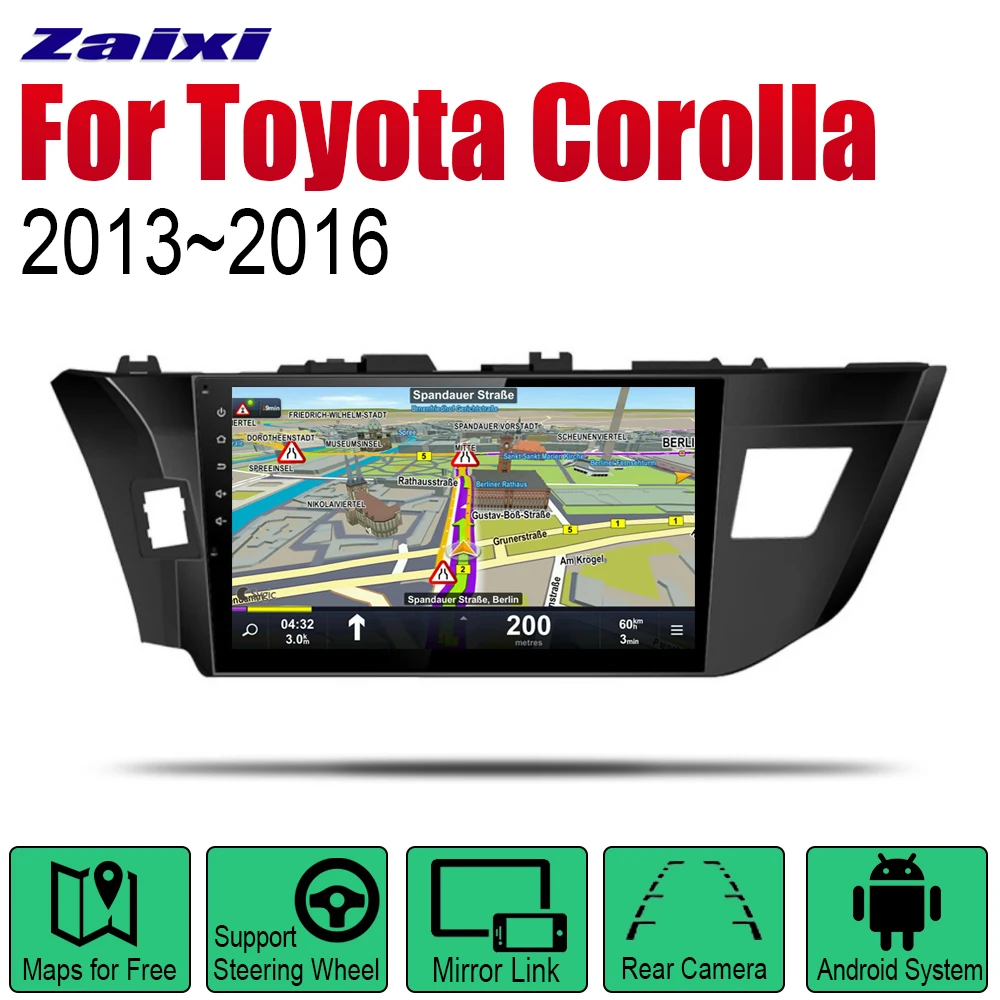 Sale ZaiXi Auto Player GPS Navigation For Toyota Corolla 2013~2016 Car Android Multimedia System Screen Radio Stereo 0 Sale ZaiXi Auto Player GPS Navigation For Toyota Corolla 2013~2016 Car Android Multimedia System Screen Radio Stereo 0