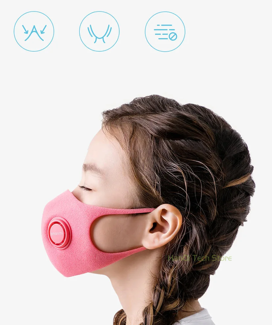 Xiaomi 3 шт./лот, воздушная маска для детей, анти-загрязнение, противотуманная, Пылезащитная маска для лица, 3D дизайн, на открытом воздухе, на велосипеде, забота о здоровье, мягкие маски