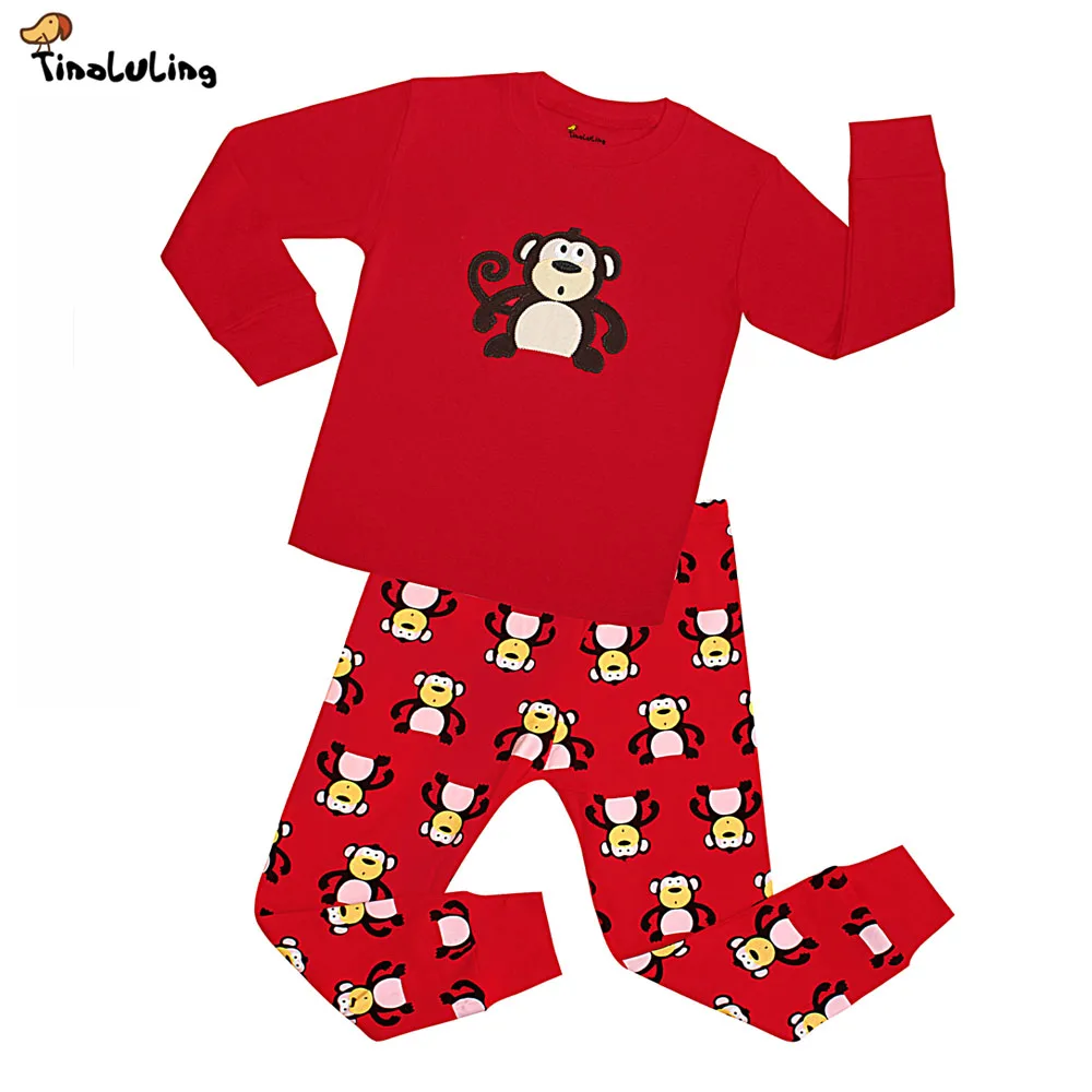 TINOLULING/21 дизайн; рождественские пижамные наборы для маленьких девочек; детская одежда для сна; детские пижамы с машинками и животными - Цвет: NO59