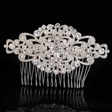 2016 Shiny Top Quality Wedding Bridals Crystal Flower Hair Combs Rhinestone Tiara Headpiece Women Wedding Accessories Jewelry