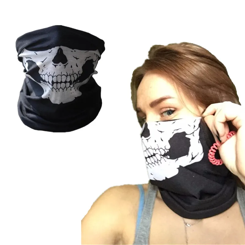 2Pcs/set Sport Headband Skull face mask Halloween Skull Bandana