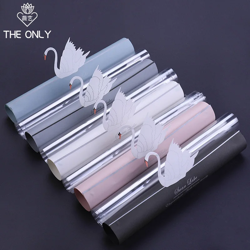 

20pcs/lot 53*32cm Swan Lake Bouquet Packaging Opp Bag Flower Paper Gift Packaging Floral Wraps Supplies Valentine's Day Gifts