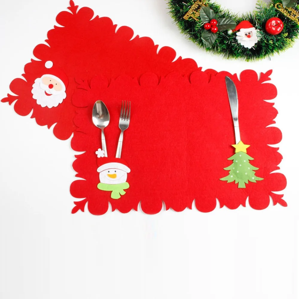 

Christmas Xmas New Year Santa Claus Holders Cutlery Knife Fork Cover Table Dining Rugs Decoration Christmas Home Decorations
