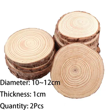 3-12cm Thick 1 Pack Natural Pine Round Unfinished Wood Slices Circles With Tree Bark Log Discs DIY Crafts Wedding Party Painting 12