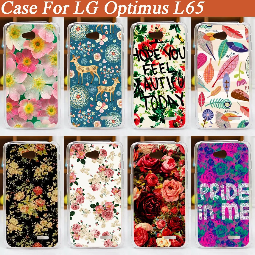 

hot cool pattern beautiful flowers Cover Case FOR LG L65 Optimus / diy 3d painted colored case for LG Optimus L65 Dual D285 D280