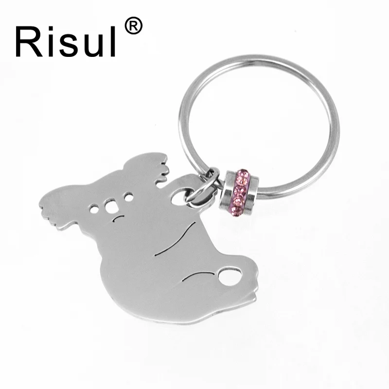 Risul Birth/month stone Koala lucky stones Key chains Stainless steel souvenirs key ring high quality | Украшения и аксессуары