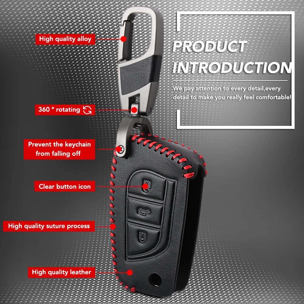 3 кнопки Кожаный Автомобильный Брелок дистанционного управления с ключом чехол для Toyota Auris Corolla Avensis Verso Yaris Aygo Scion TC IM