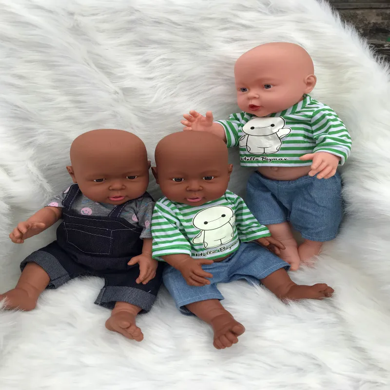 41 см черная Детская кукла Reborn Baby Doll африканские куклы мягкие виниловые
