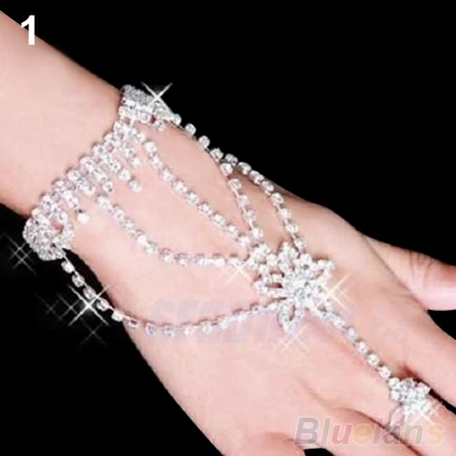 

Bridal Wedding bracelets Crystal Rhinestone Slave Bracelet Wristband Harness Cuff bracelets for women 1NAQ