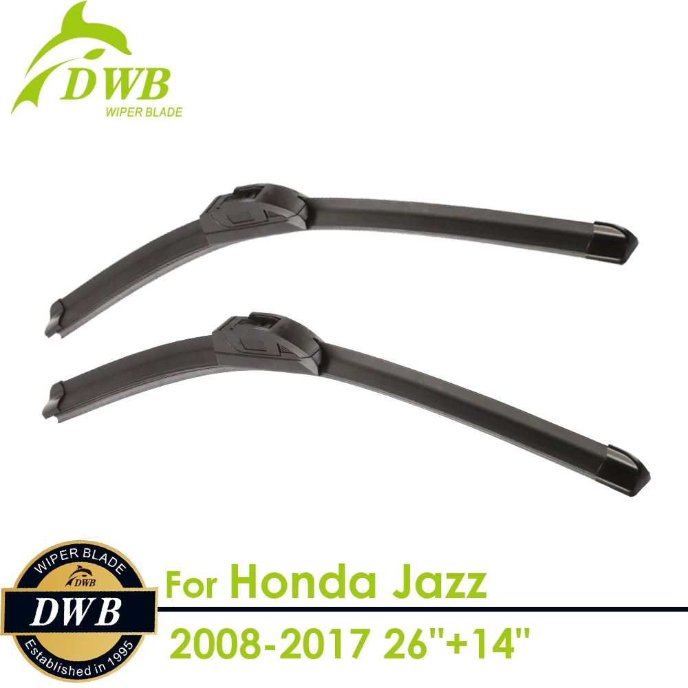 Wiper Blades for Honda Jazz 2008 2017 26"+14", 2pcs free shipping, Exact Fit Windscreen Wipers
