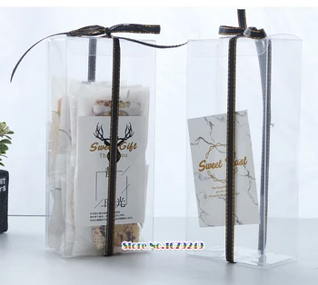 

Transparent Clean PVC box candy dessert macarons boxes pastry transparent plastic biscuit box100pcs/set