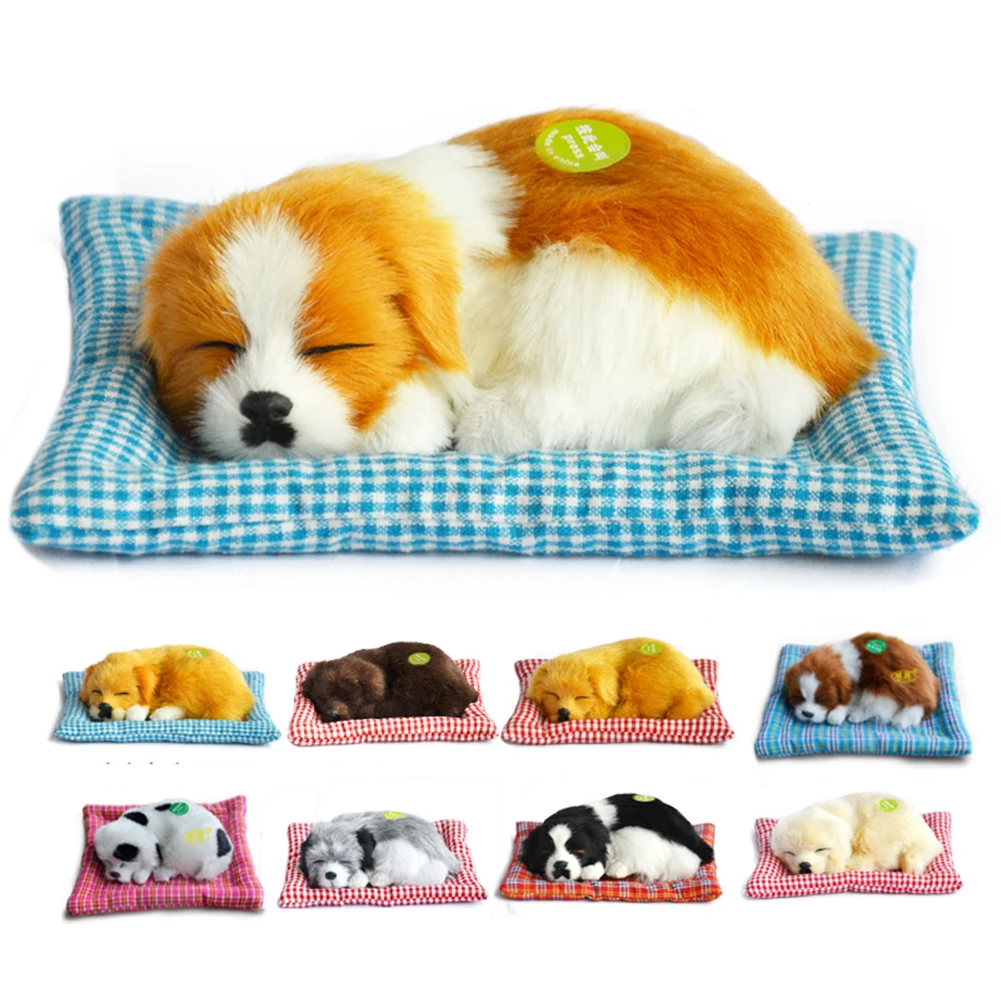 

Plush Dogs Toys Decoration Simulation Sleeping Dog Toy Automotive Dashboard Decor Ornaments Cute Auto Accessories