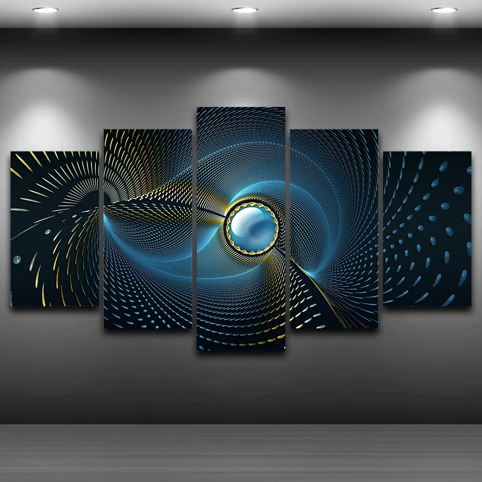 

5D DIY diamond painting 5 Pcs Swirling Abstract Landscape Home Painting Wall Pictures For Living Room square diamond emb