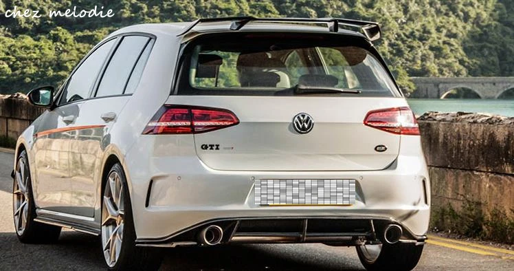 

RevoZport Razor7 style Real Carbon fiber Car Rear Roof Spoiler Wing For Volkswagen GOLF7 MK7/GTI/R/R-line,drilling needed
