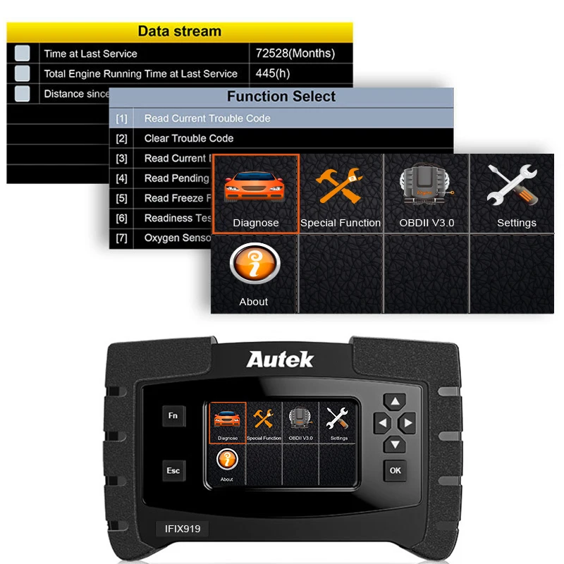 Autek IFIX919 OBD2 Диагностический Инструмент ABS кровотечение/обслуживание масла/EPB