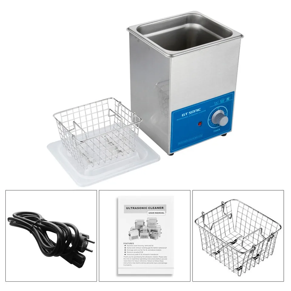 2l digital ultrasonic cleaner polishing metals tank cleaning with heater, with free cleaning basket VGT-1620QTD1
