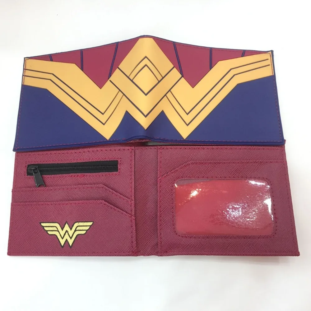 Wonder Woman кошелек герой Супер кошелек для девочек из искусственной кожи держатель для карт Короткие Кошельки для студентов деньги мешок с застежкой-молнией сумки