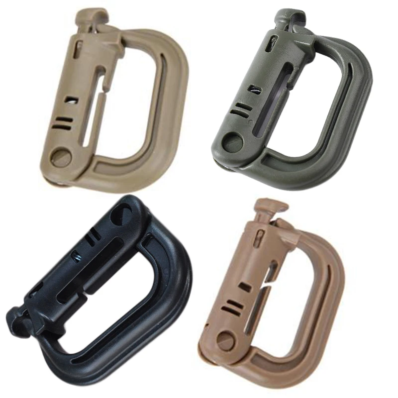 5 шт. карабин d-образное кольцо фиксирующее кольцо Крепление пряжка с застежкой-крючком для кемпинга 5,5*3,7 см