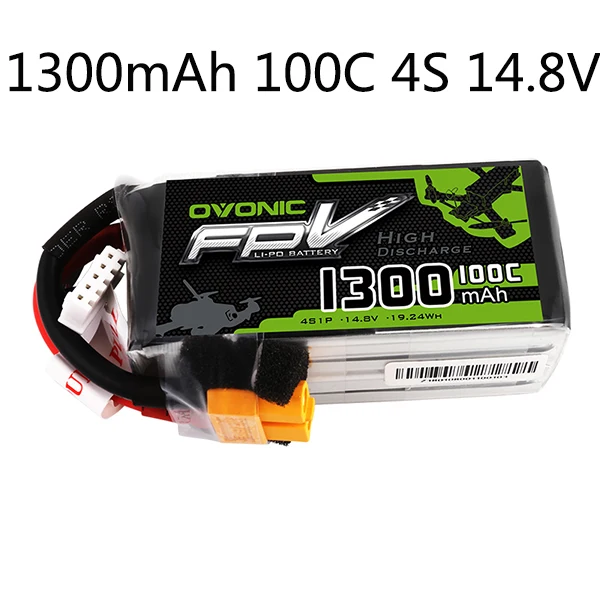 Высокочастотная батарея ovoic 1300/1550 MAh3-4S 50 80 100C через литиевую батарею FPV - Цвет: 1300mAh 100C 4S