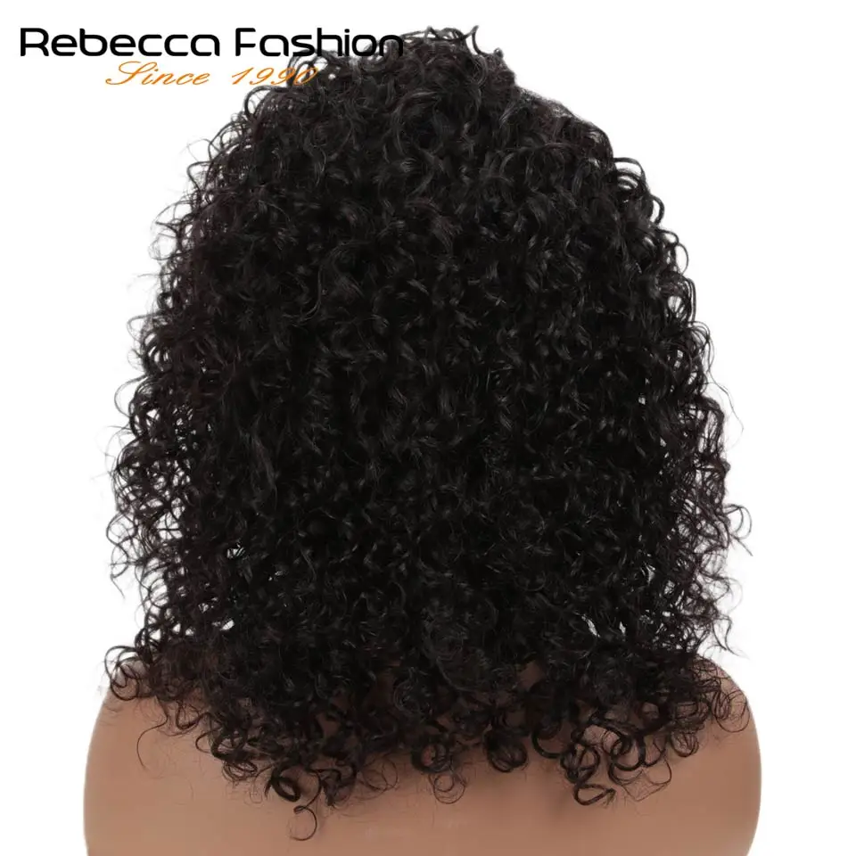 Jerry Curly Lace Front Human Hair Wigs With Baby Hair Brazilian Remy Hair Short Curly Bob Wigs For Women Pre-Plucked Wig Rebecca