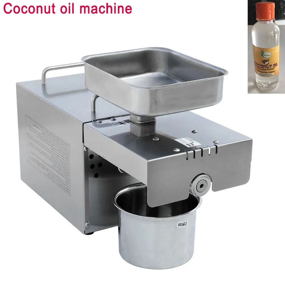 

Home Coconut oil maker heat cold press oil machine Rapeseed oil expeller sunflower walnut flax seed oil extractor 220V or 110V