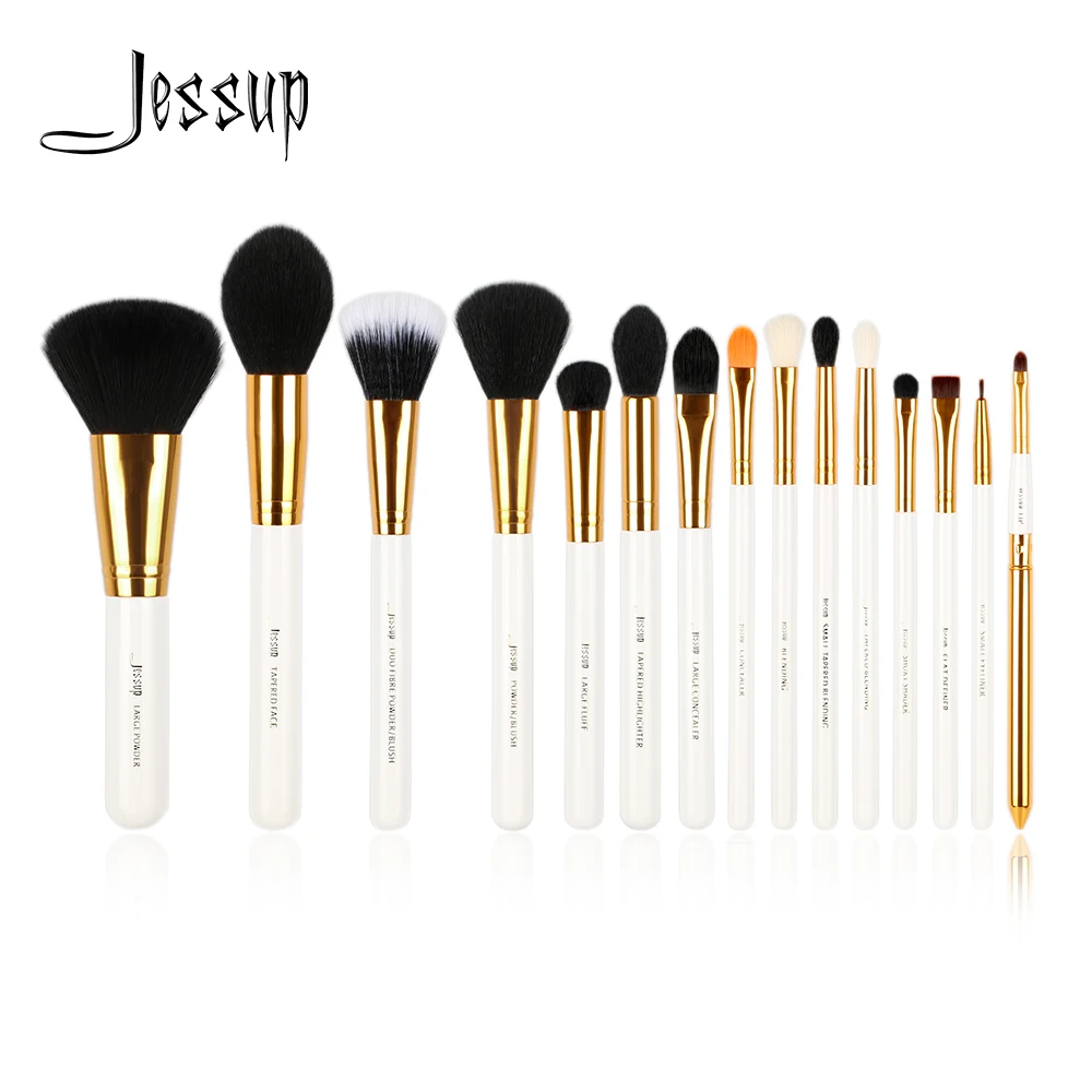 Jessup кисти 15 шт. набор кистей для макияжа pincel пудра для макияжа Тональная основа тени для век консилер подводка для глаз кисти для губ T103