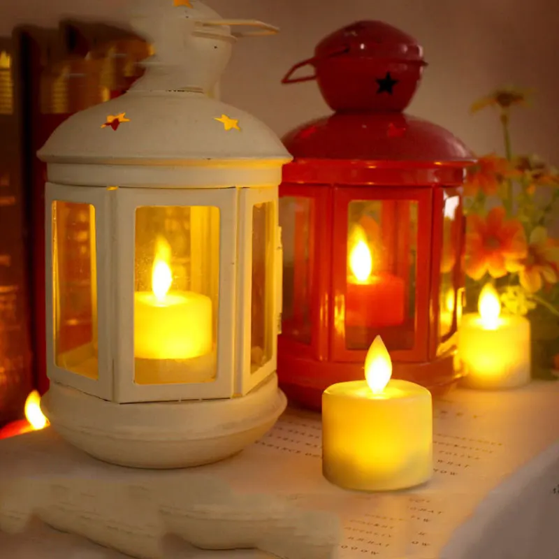 Светодиодный свечи упаковка из 6 теплый белый светодиодный беспламенного свечи Батарея работает Танцы Пламени Бытовой Батарея-приведенный в действие Чай светильник