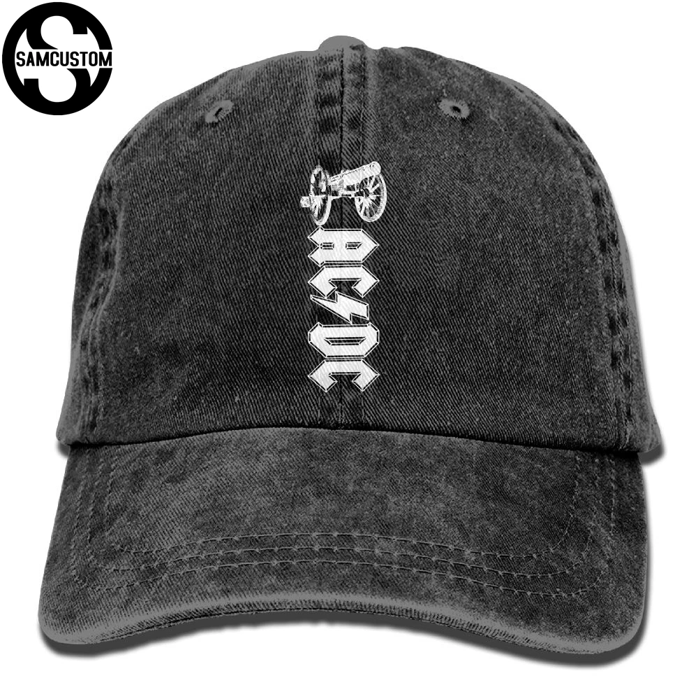 

SAMCUSTO acdc 3D Creative personality Washed Denim Hats Autumn Summer Men Women Golf Sunblock Hockey Caps