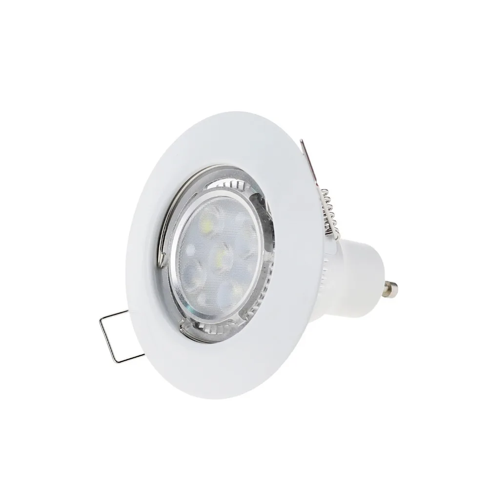 10PCS Modern Aluminum White Nickel Recessed Spotlight Surface Mounting Frame MR16 GU10 Base Socket Lighting Fixture