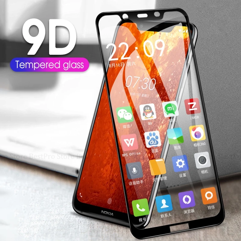 

9D Tempered Protective Glass For Nokia 9 X7 7.1 8.1 1 Plus Precise Hole Screen Protector For Nokia 4.2 3.2 Safety Film Cover
