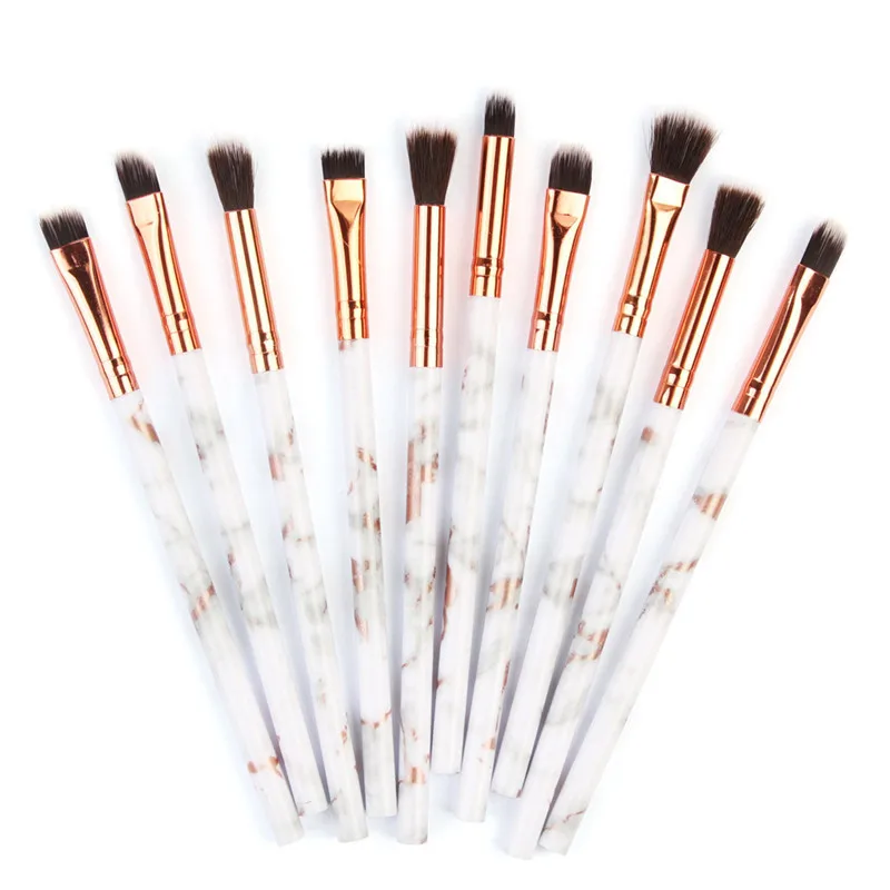 

10Pcs Multifunctional Makeup Brush Marble pattern print handle Concealer Eyeshadow Brush Set Brush Makeup Tool 2019