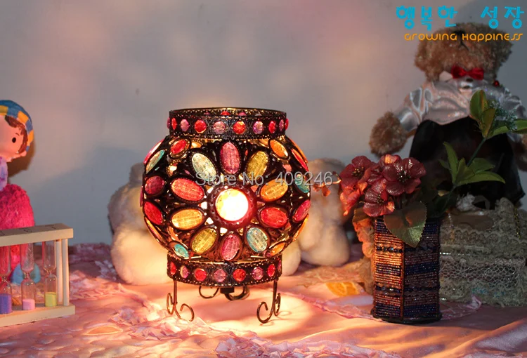 

Mediterranean-Style Colorful Crystal Decorative Romantic K9 Crystal Desk Lamp