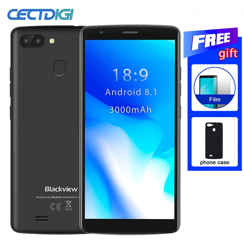 

BLACKVIEW A20 Pro smartphone Android 8.1 MTK6739 Quad core 5.5'' 18:9 HD+ 2GB+16GB Dual Rear Camera Fingerprint 4G mobile phone