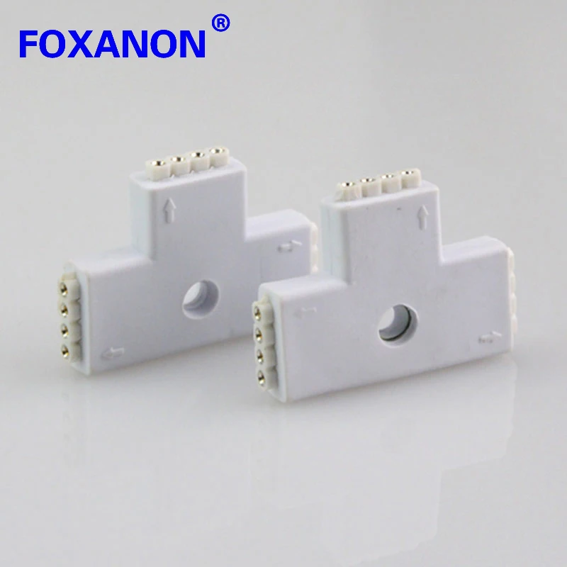 Лента светодиодная Foxanon 4 контакта 10 мм RGB с Т образным угловым разъемом|wire cable connection|wire lan cablewire cat6 |
