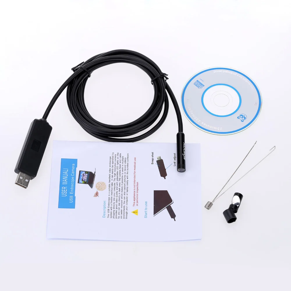 

Kkmoon 8mm 2m industrial endoscope Mini borescope endoscope Digital USB Inspection Camera Endoscope Adjustable Brightness for PC